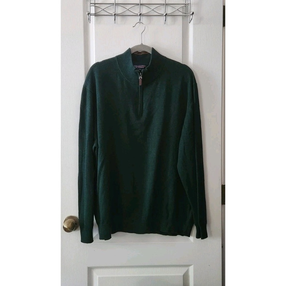 RoundTree & Yorke Men's Quarter-Zip Knit Sweater Long Sleeve Mock Neck Size XXL‎